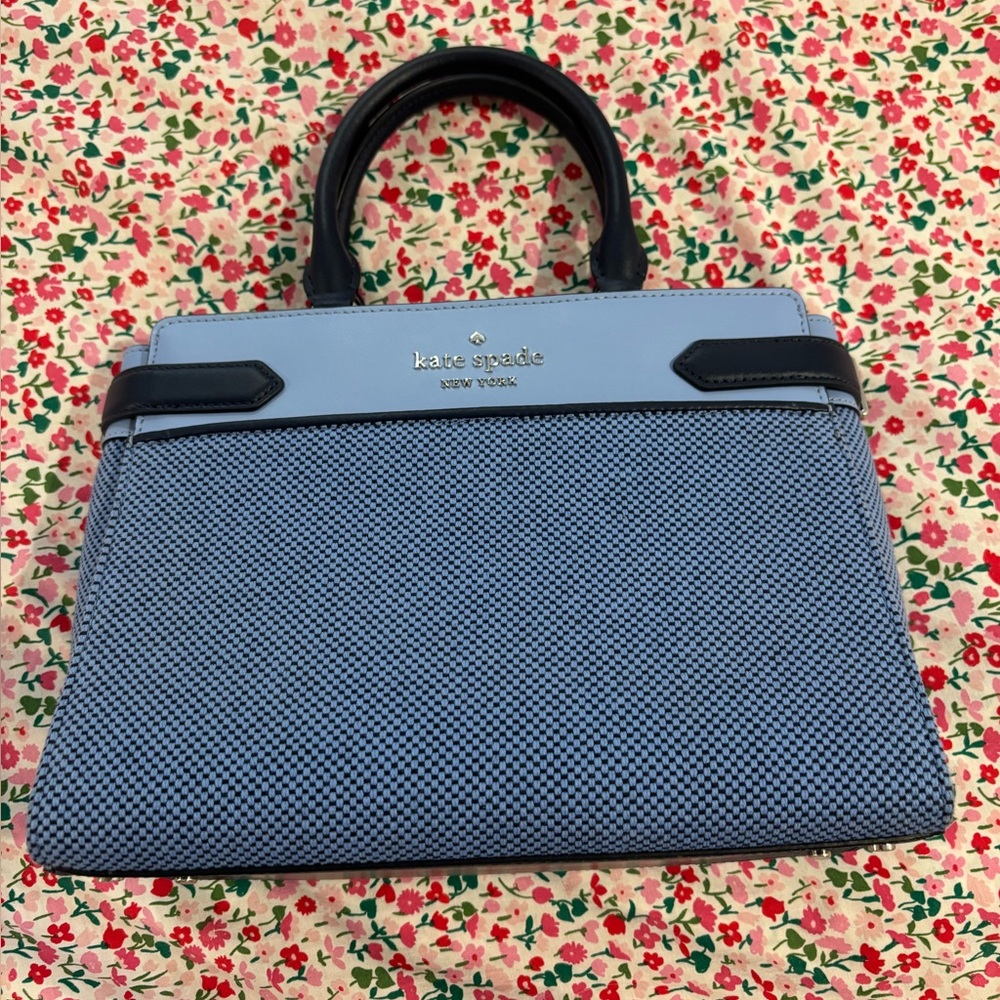 Kate Spade Light Blue and Black Satchel